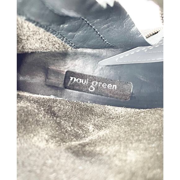 Paul Green Women's Newbury Suede Gray Leather Wedge Chunky Heeled Boots Size 7 - Picture 7 of 12